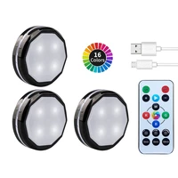 usb recharged rgb led under cabinet light remote controller 6 lamps indoor home decoration portable lighting partybirthday