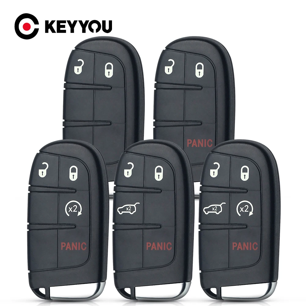 keyyou car smart key shell 2345 buttons for chrysler for jeep cherokee dodge ram 1500 2500 journey charger challenger durango free global shipping