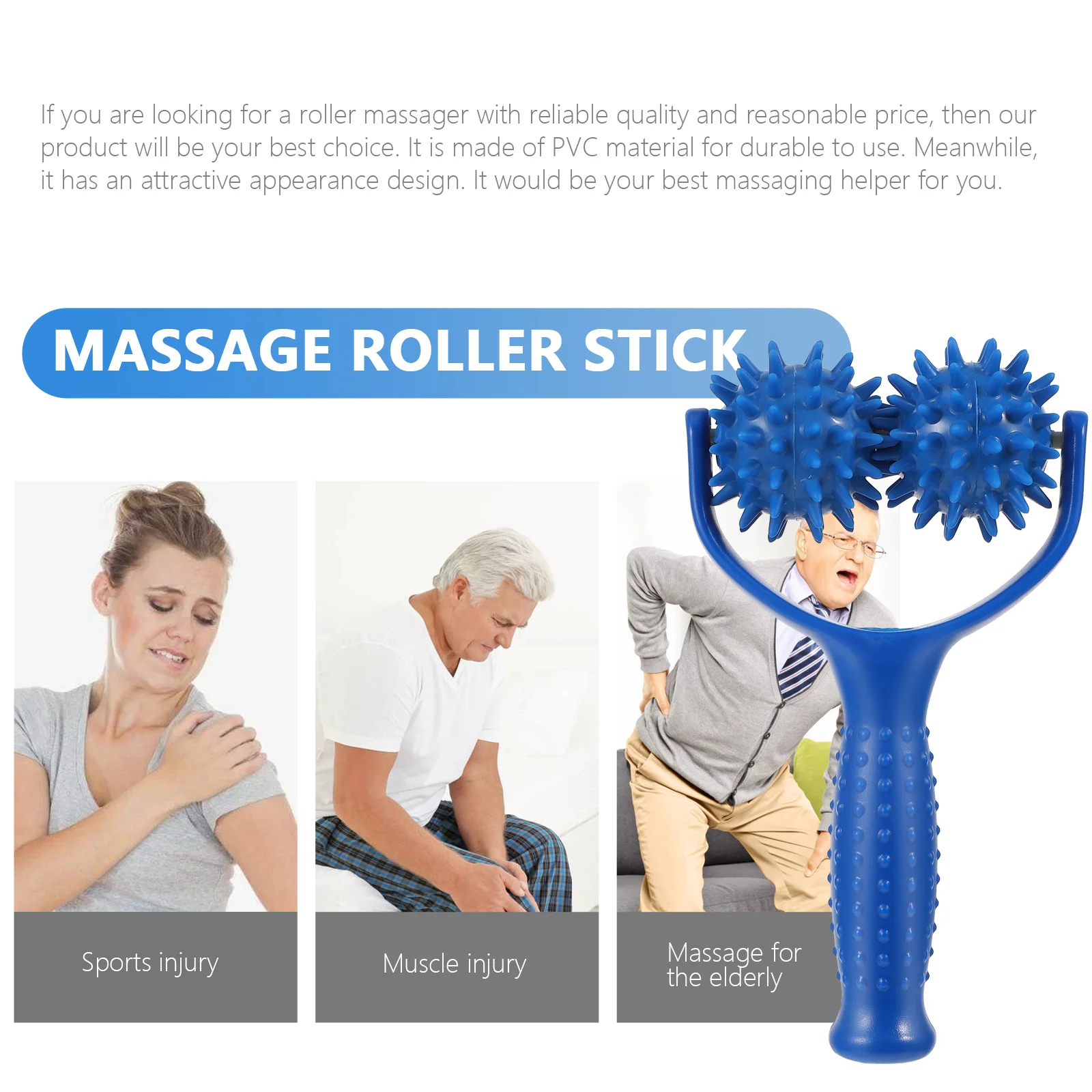 Ручная роликовая палка инструмент для массажа тела (синий) | Красота и здоровье