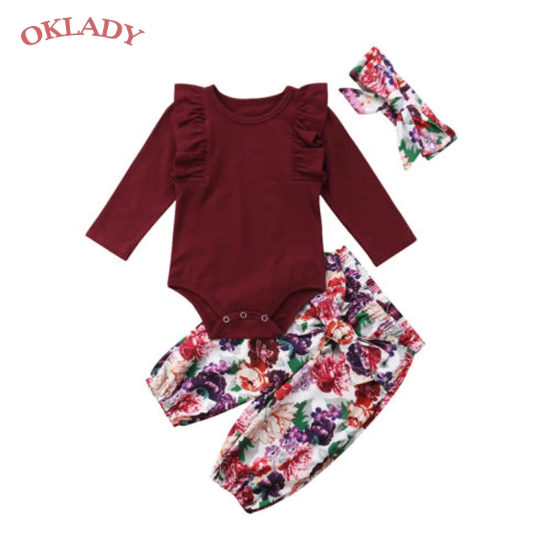 Комплект одежды Oklady для новорожденных девочек с цветочным рисунком милый