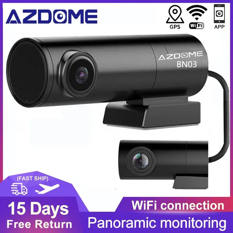 AZDOME BN03 2K Car Dvr Dash Cam Front And Rear WIFI GPS 1440P Dashcam Video Recorder Night Vision 24H Parking Monitor Car Camera