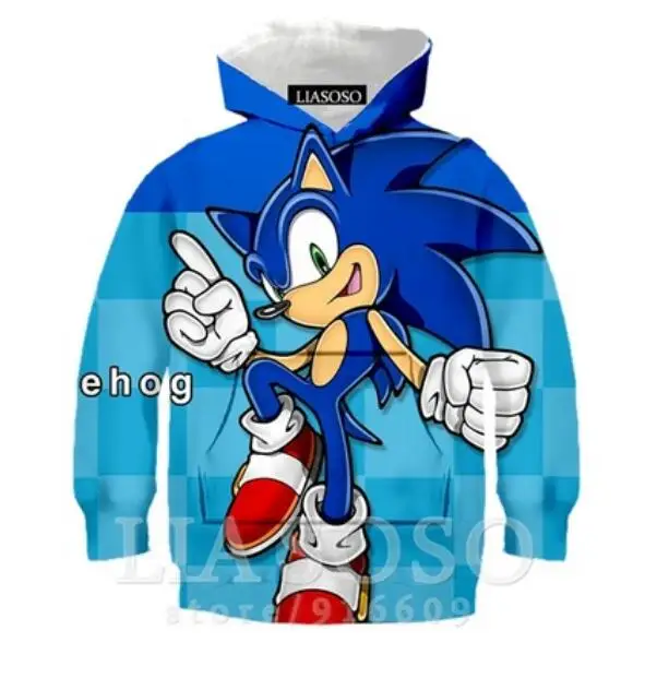 picture color Sonic 3D Модный пуловер худи Повседневная Толстовка с длинными рукавами 3D Одежда для мальчиков и девочек тонкий стиль детский свитер с героями мультфильмов - Цвет: picture color