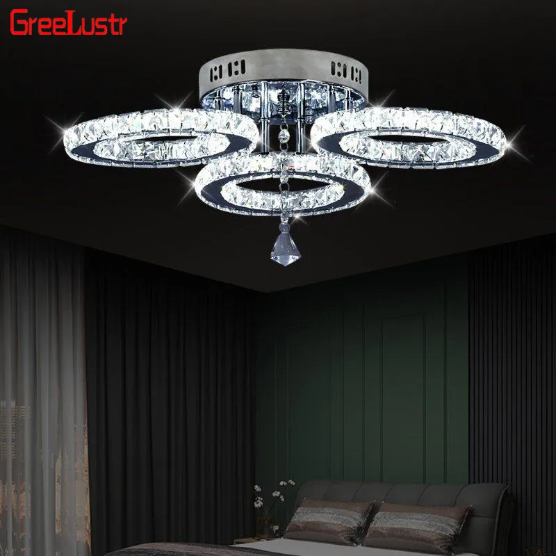 Современный потолочный светодиодный светильник K9 с кристаллами люстра из