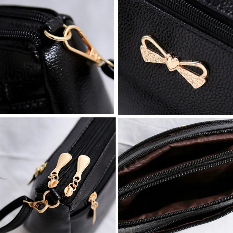 

Women Crossbody Bags PU Flap-bag Sling Summer Fashion Solid Bow Elegant Female Cross-body Korean Style New High Quality Bag Ins