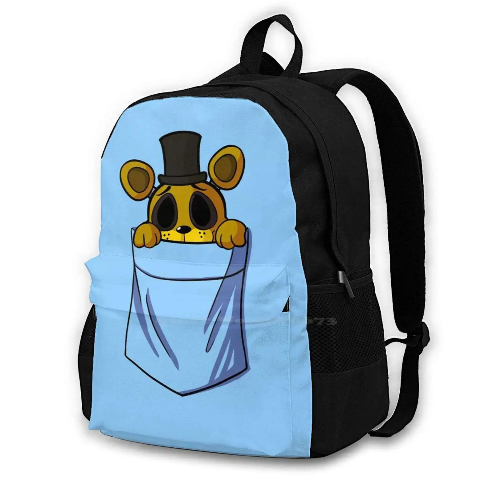Golden In My Pocket 3D Print Design Backpack Casual Bag Fnaf Five Nights At S Golden Fnaf Golden Endo Chica Foxy Bonnie Fn F