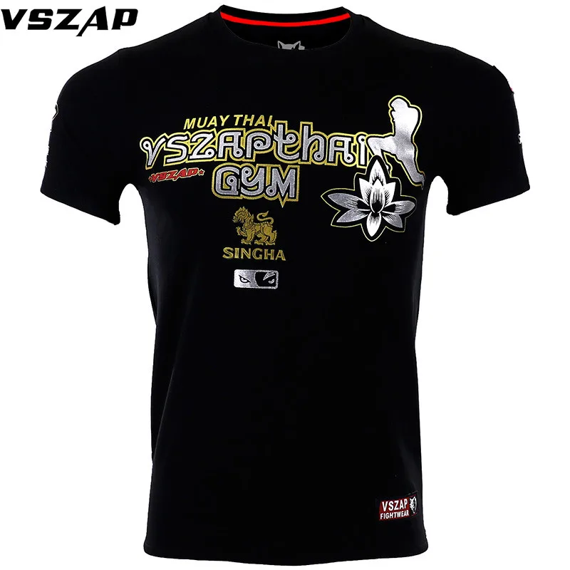 Новая футболка VSZAP fight MUAY THAI combat с короткими рукавами одежда для занятий фитнесом
