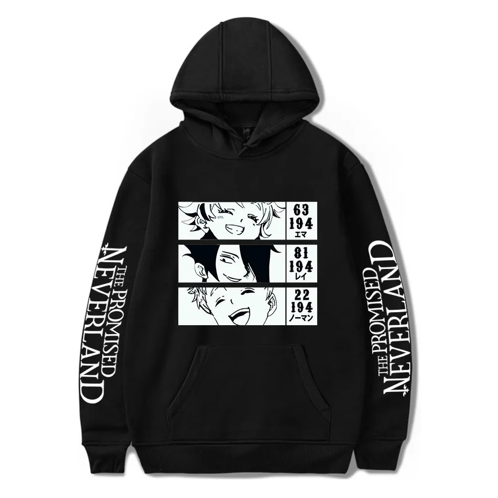 

The Promised Neverland Print Hoodie Casual Sweatshirts Men/Women FunnyHoodies Harajuku Streetwear Autumn Plus Size Clothes