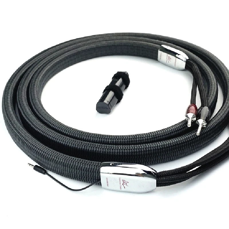 

1Pcs WEL Signature Center Speaker Cable with Carbon Silver Spade / Banana Plug Audio Line