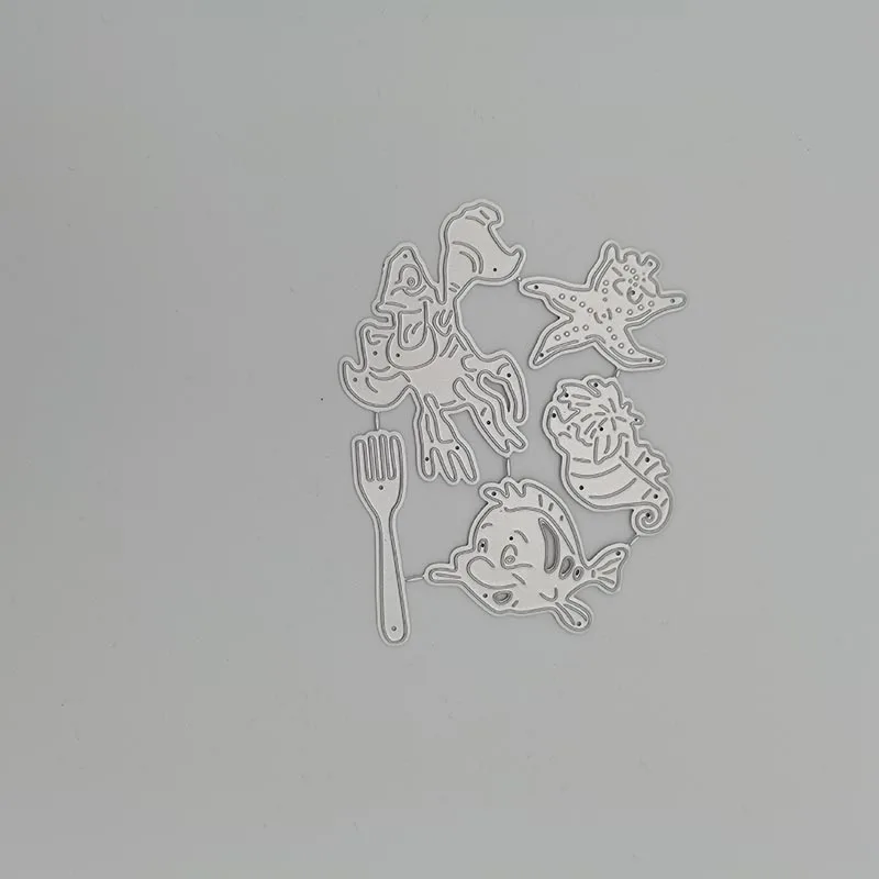 Креветка Морская звезда ложка и т. д. Металлическая стальная прорезной трафарет