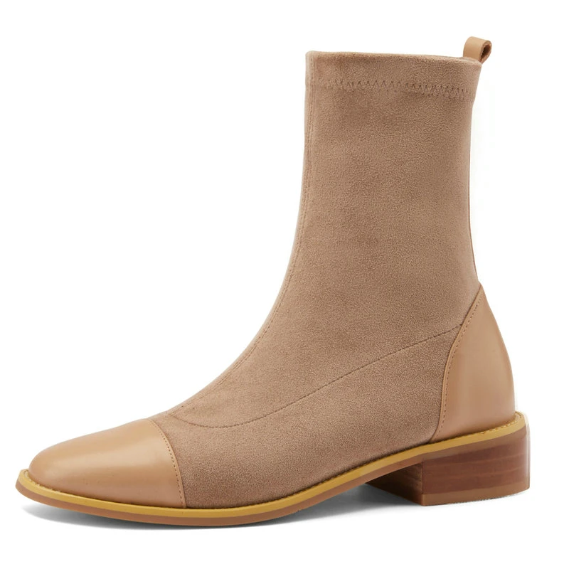

Fashion Genuine Leather Women's Ankle Boots 2021 Autumn Winter High Heels Pumps Retro Wedding Night Club Shoes Woman