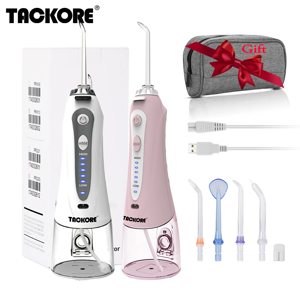 5 Mode Oral Irrigator USB Rechargeable Water Dental Flosser Portable Water Jet 240ML Tank Waterproof Teeth Cleaner + 5 Tip