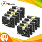 Этикетки 10PK, черные на желтом, совместимы с S631, сверхпрочные клейкая лента для этикеток 12 мм