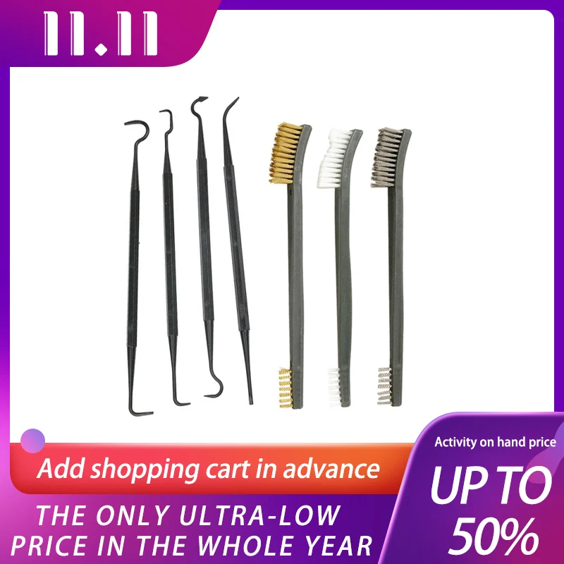 

Magorui Airgun 3pcs Steel Wire Brush + 4pcs Nylon Pick Set Universal Rifle Gun Hunting Cleaning Kit