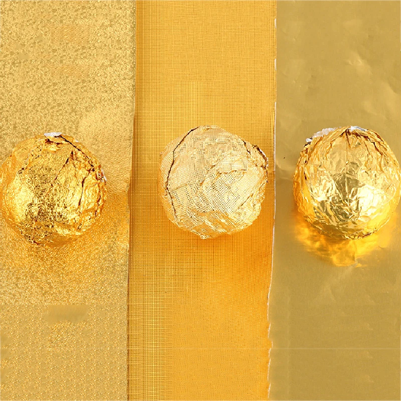 

100pcs 10x10cm Diy Food Aluminum Foils Paper Chocolate Candy Paper Stickers Birthday Packaging Welfare Paper Stickers