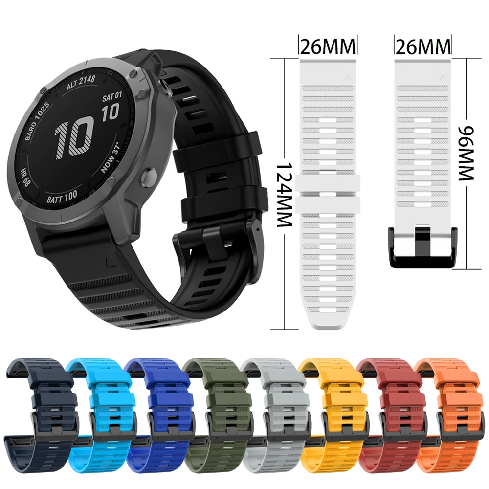 Силиконовый ремешок для часов Garmin Fenix 6X/ 5X 26 мм сменный Браслет 3 HR/D2 Аксессуары