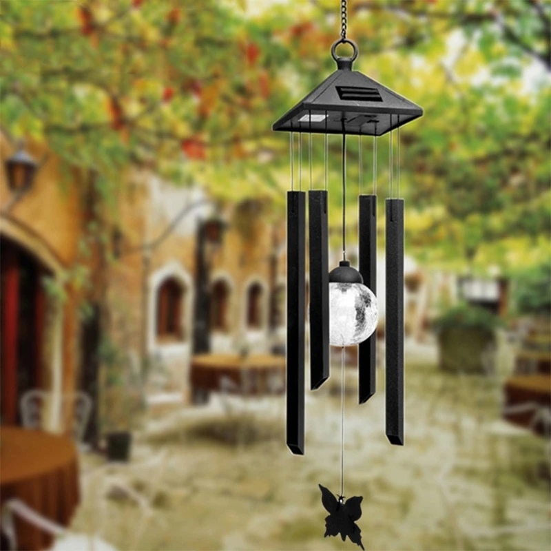 

Solar Colorful LED Wind Chime Lamp Hanging Garden Bells Wind Chimes for Outside Decoration Soothing Melodic Deep Tones