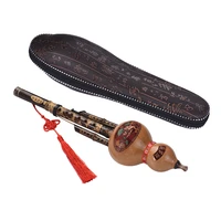 chinese handmade hulusi bamboo gourd cucurbit flute ethnic musical instrument with fine case for beginner and music lovers