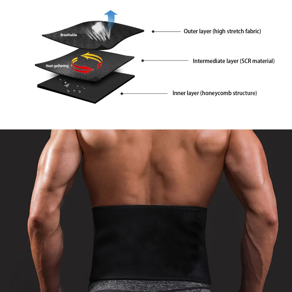 

Sweat Belt Weightlifting For Workout Mountaineering Sciatica Basketball Waist Support Hernia Pain Relieve Cycling Breatheable