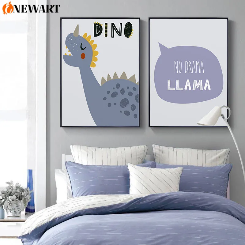 Настенный постер для детской комнаты с изображением динозавра холст принтом