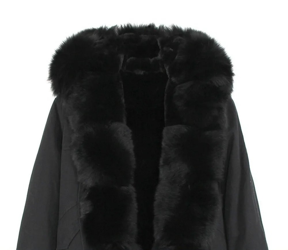 

Thick Warm Fox Mid-length Hooded Fake Fur Reversible Plush Women Winter Faux Fur Jacket Female Long Winter Coat Zipper Outerwear