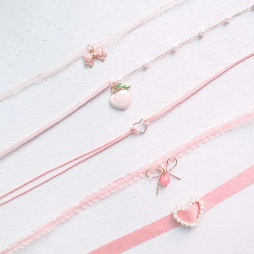 Модный весенний розовый персиковый кулон в форме сердца чокер короткие ожерелья