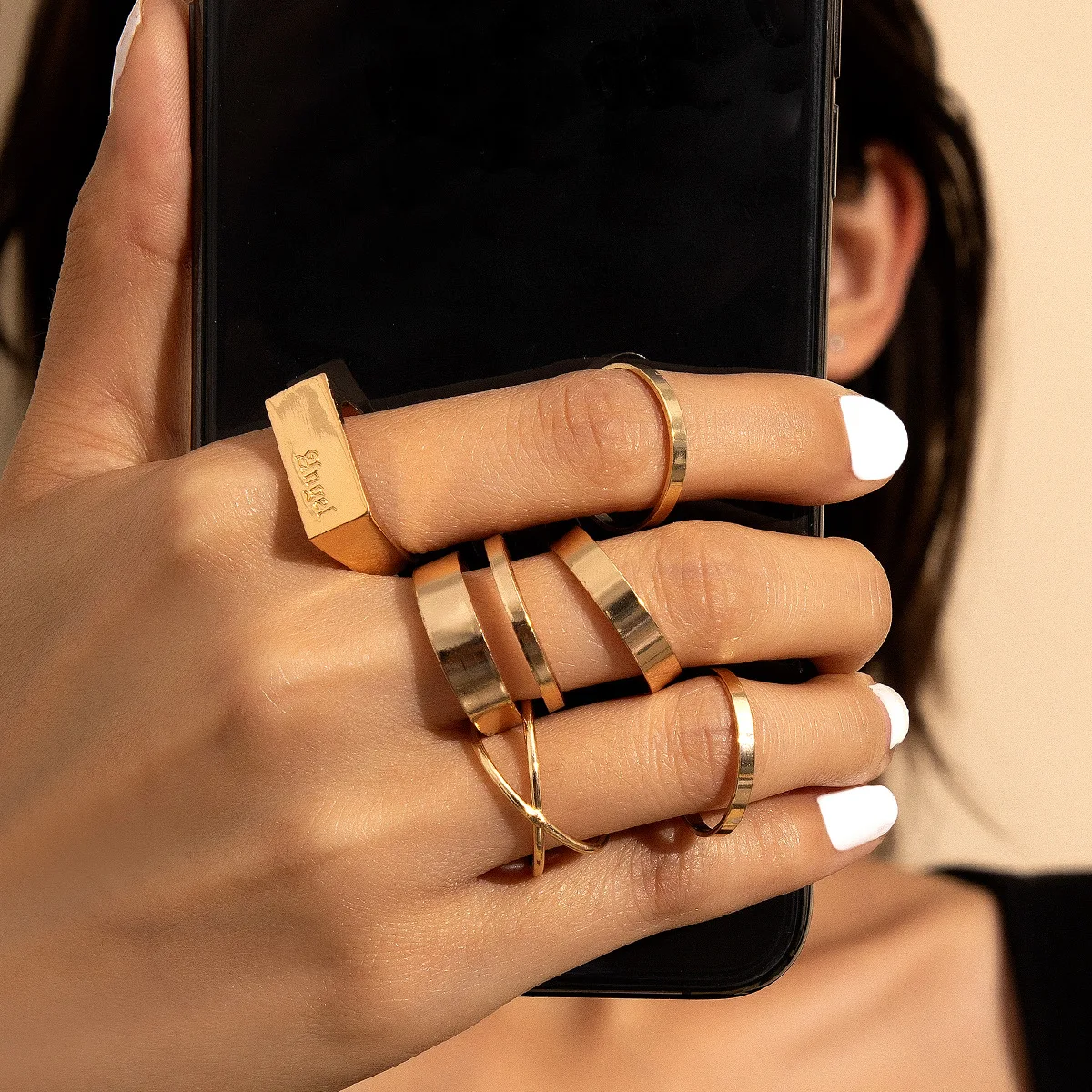 

Trendy Gold Butterfly Rings For Women Men Lover Couple Rings Set Friendship Engagement Wedding Open Rings 2021 Jewelry