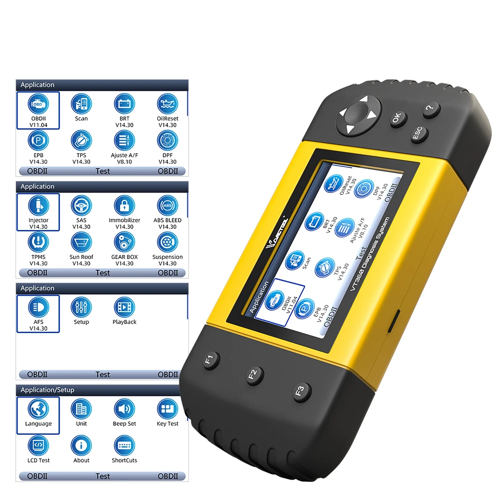 VDIAGTOOL VT360 OBD2 EOBD Автомобильный сканер полная система лучше NT624 считыватель кодов