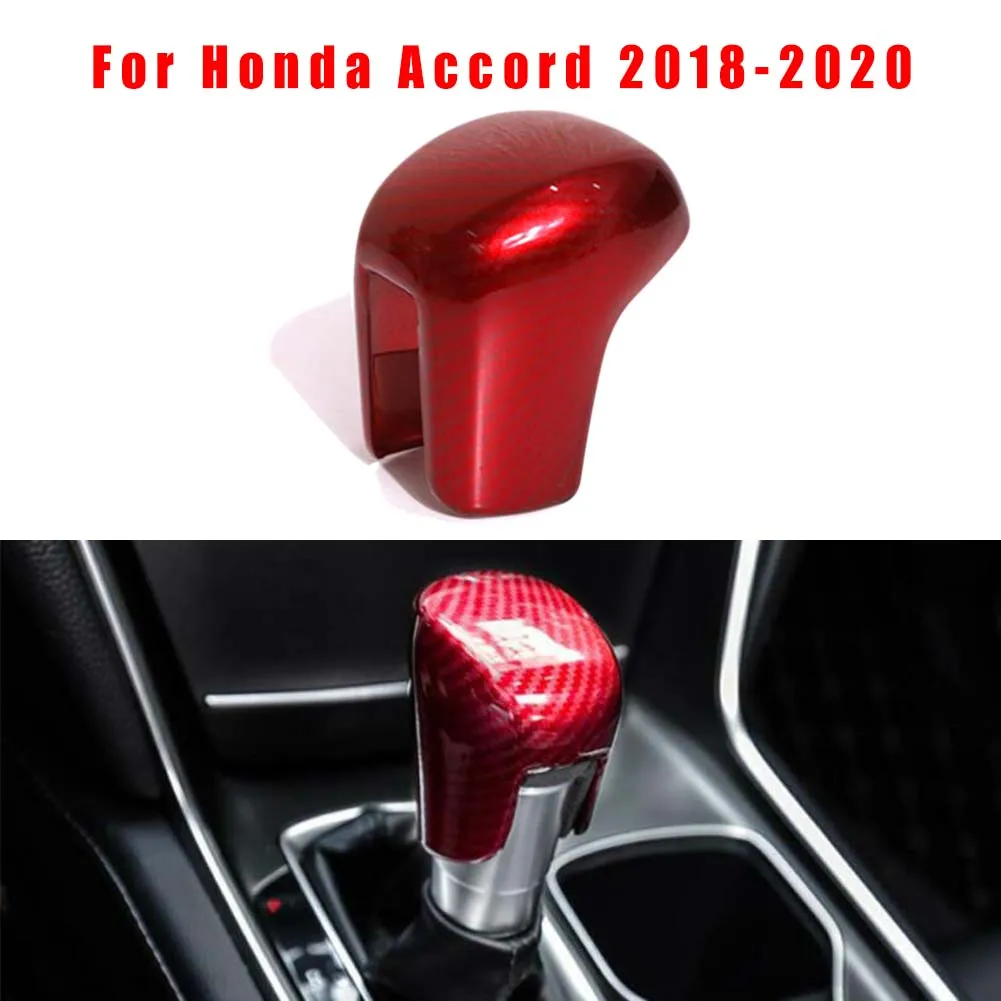 Углеродное волокно Стиль чехол для рычага переключения передач отделка красный