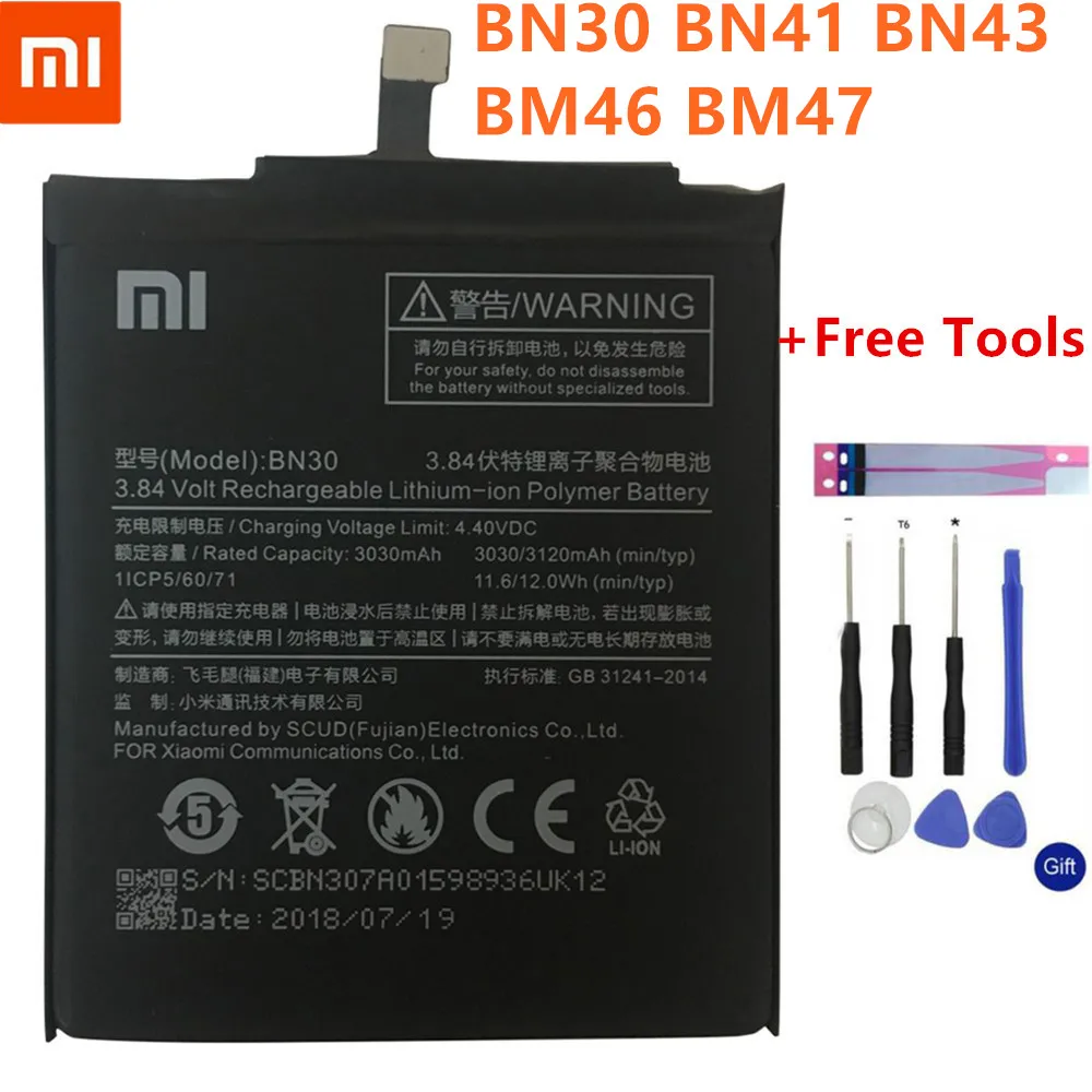 BN30 BN41 BN43 BM46 BM47 Батарея для Xiaomi Redmi Hongmi 4A Note 4 4X MTK global Snapdragon 625 Note 3 3 Pro 3 3S 3X Батарея