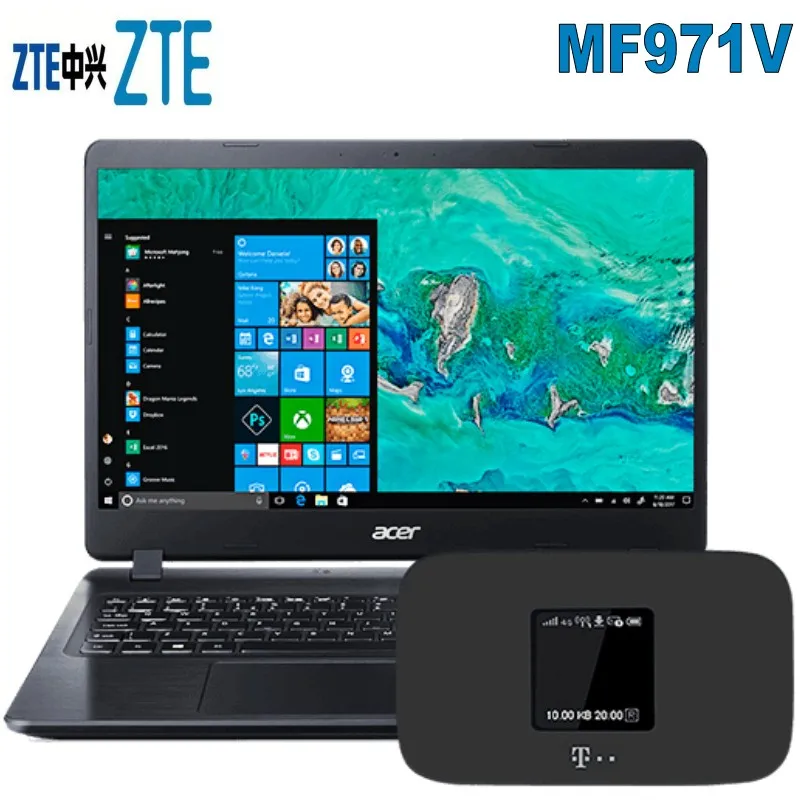 Оригинальная разблокировка 300 Мбит/с ZTE MF971V Cat6 WiFi роутер 4G LTE с B1/2/3/4/5/7/8/17/12/20/28 TDD B38/40