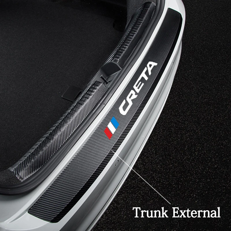 

For Hyundai creta ix25 2020 Trunk Protection Plate Tail Lip Trim Protective Film Car Rear Bumper Decorative leather Stickers