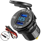 36 Вт QC3.0 мотоцикл USB зарядное устройство Гнездо Светодиодный дисплей Металлический переключатель водонепроницаемый универсальный грузовик автомобильный прикуриватель разъем для телефона