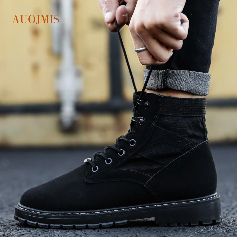Мужские модные ботинки AUOJMIS Martin Новинка лета и осени 2019 английская универсальная
