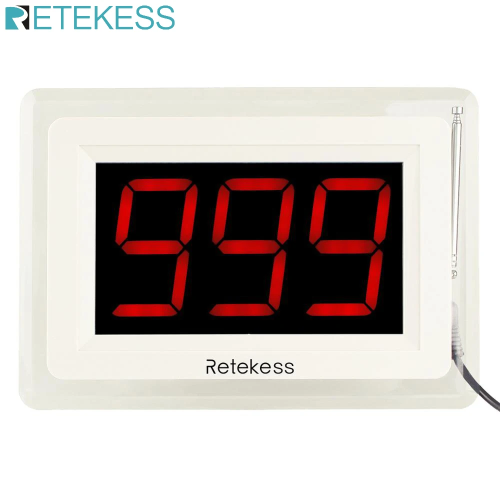Retekess 999 Channel RF T114 Receiver Host Display Wireless Calling Pager System For Restaurant Cafe Waiter Customer Service