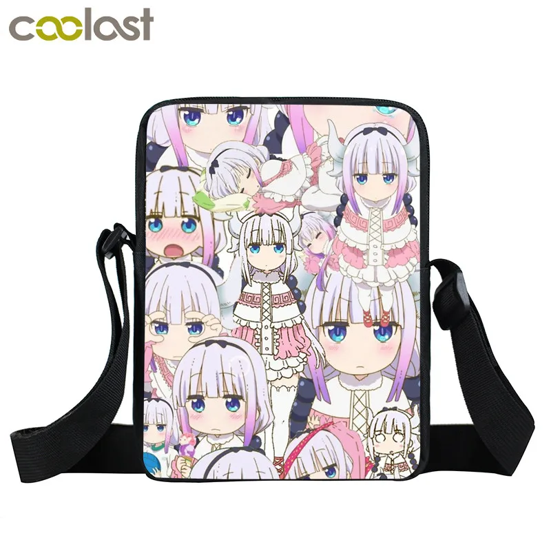 Маленькая сумка через плечо с аниме Miss Kobayashi's Dragon Maid Kanna Kamui Tohru для мальчиков и