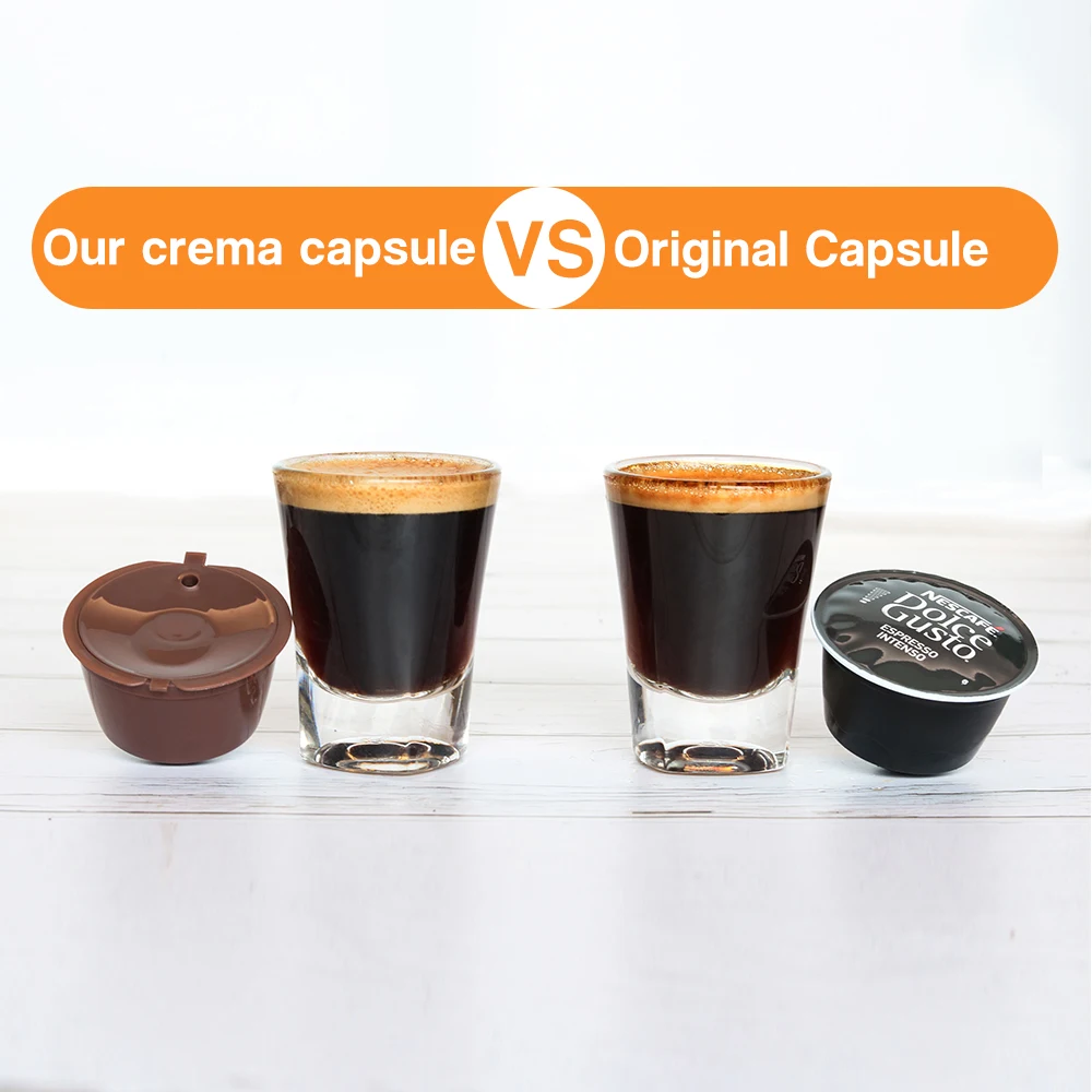 Фото Для кофейных капсул Dolce Gusto Crema, обновленная 3-я многоразовая чашка с фильтром для кофе, чашка с капельницей для чая, корзины из нержавеющей стали, Темпер для кофе №2