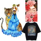 Платье с цветочным узором для девочек нашивки Tiger Термальность наклейка на одежда термонаклейки для одежды термоклейкие патч аппликация сделай сам для платья