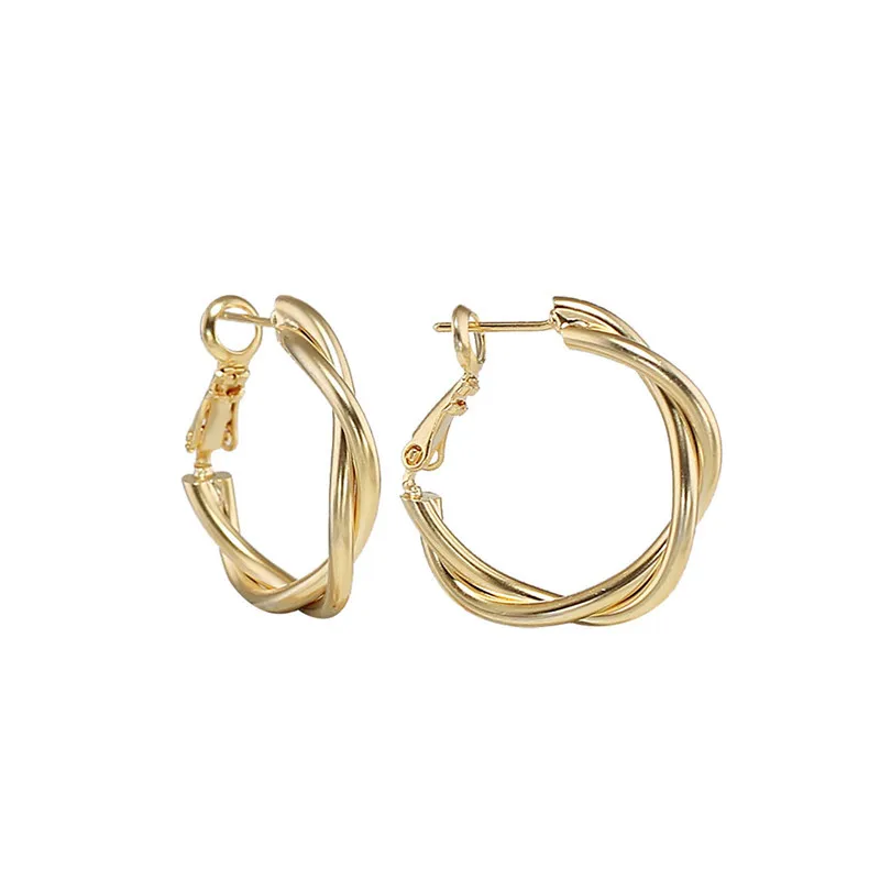 

Korean Metal round small Hoop earrings for women 2021 Simple Gold Silver Color geometric cute elegant earings fashion jewelry
