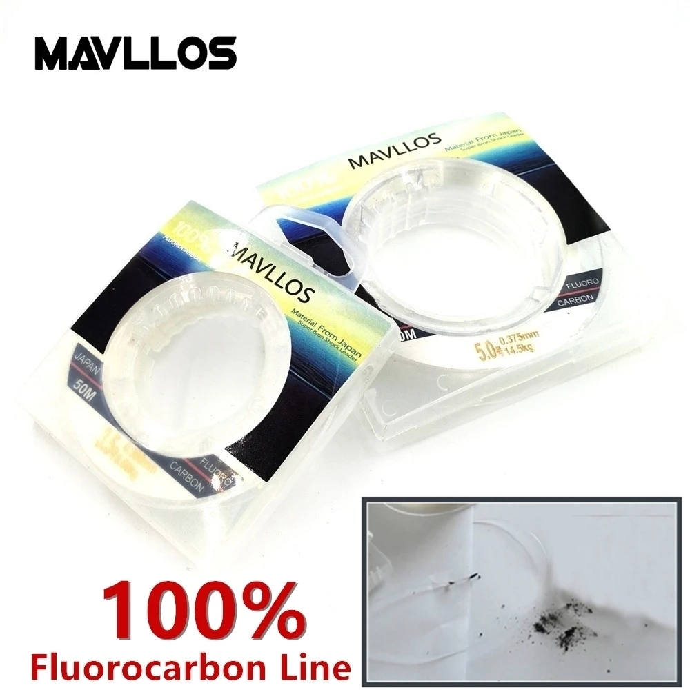 Mavllos 50 м Ture 100% фторуглеродная рыболовная леска Моноволокно для рыбалки