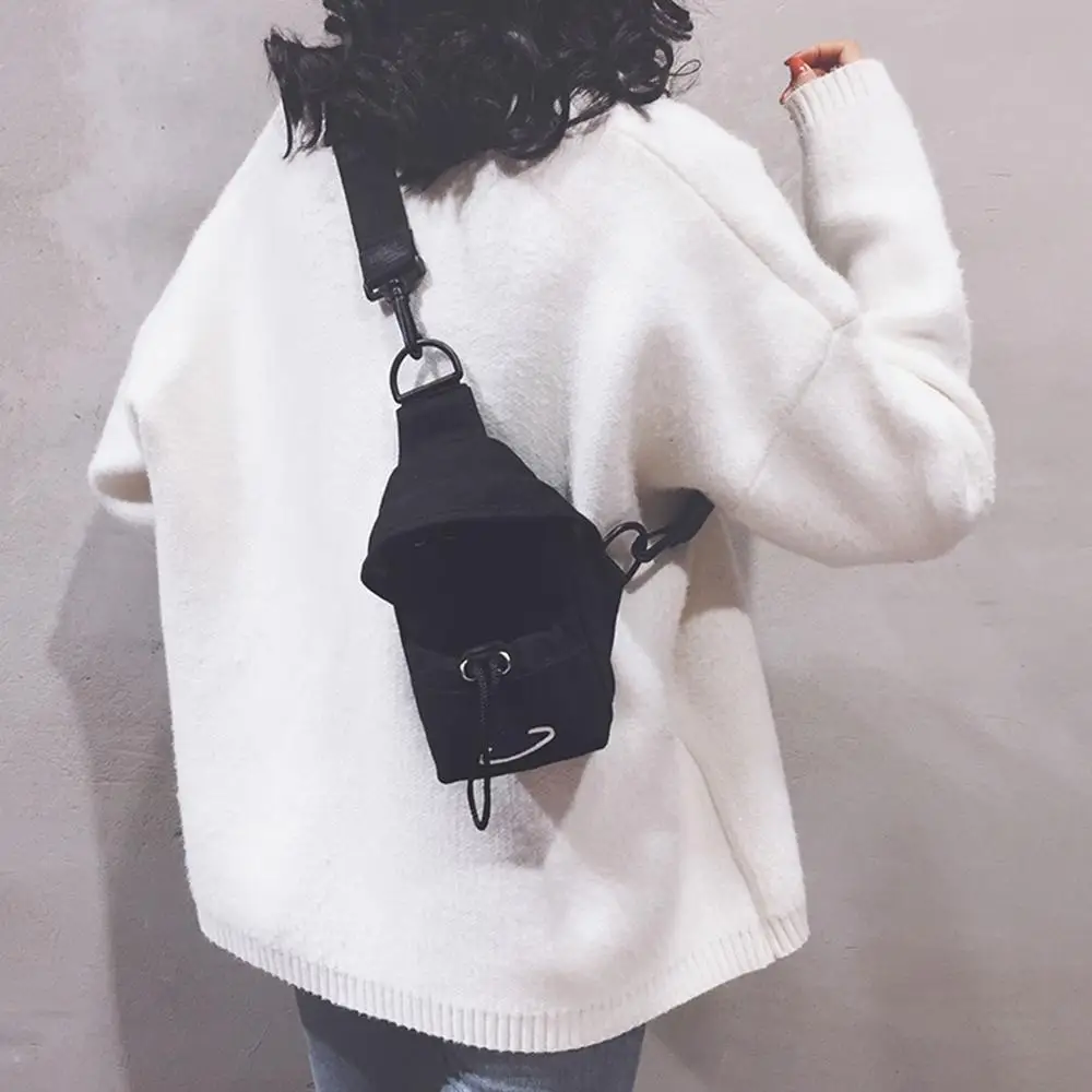 Женская новая модная однотонная холщовая трендовая сумка на одно плечо поясная