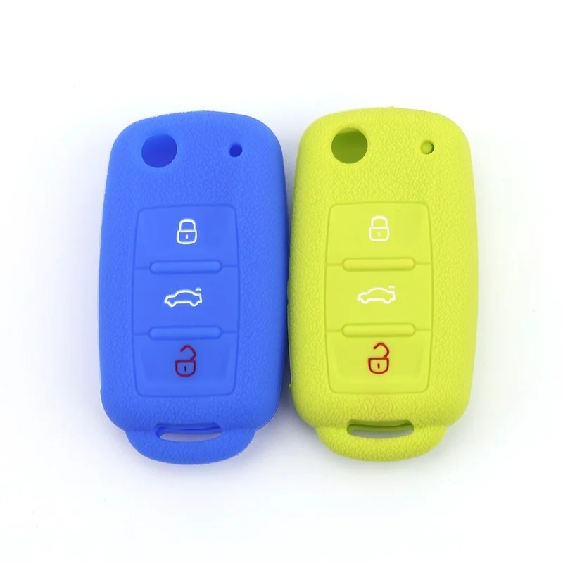 

Silicone Rubber Car Key Cover Case Shell Shirt Set Skin for VW POLO Bora Beetle Tiguan Passat B5 B6 Golf4 MK5 6 Jetta Eos