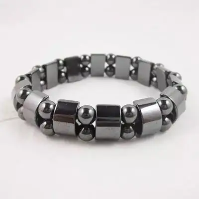 Simple beaded elastic magnetic magnet bracelet black beads therapy health jewelry | Украшения и аксессуары