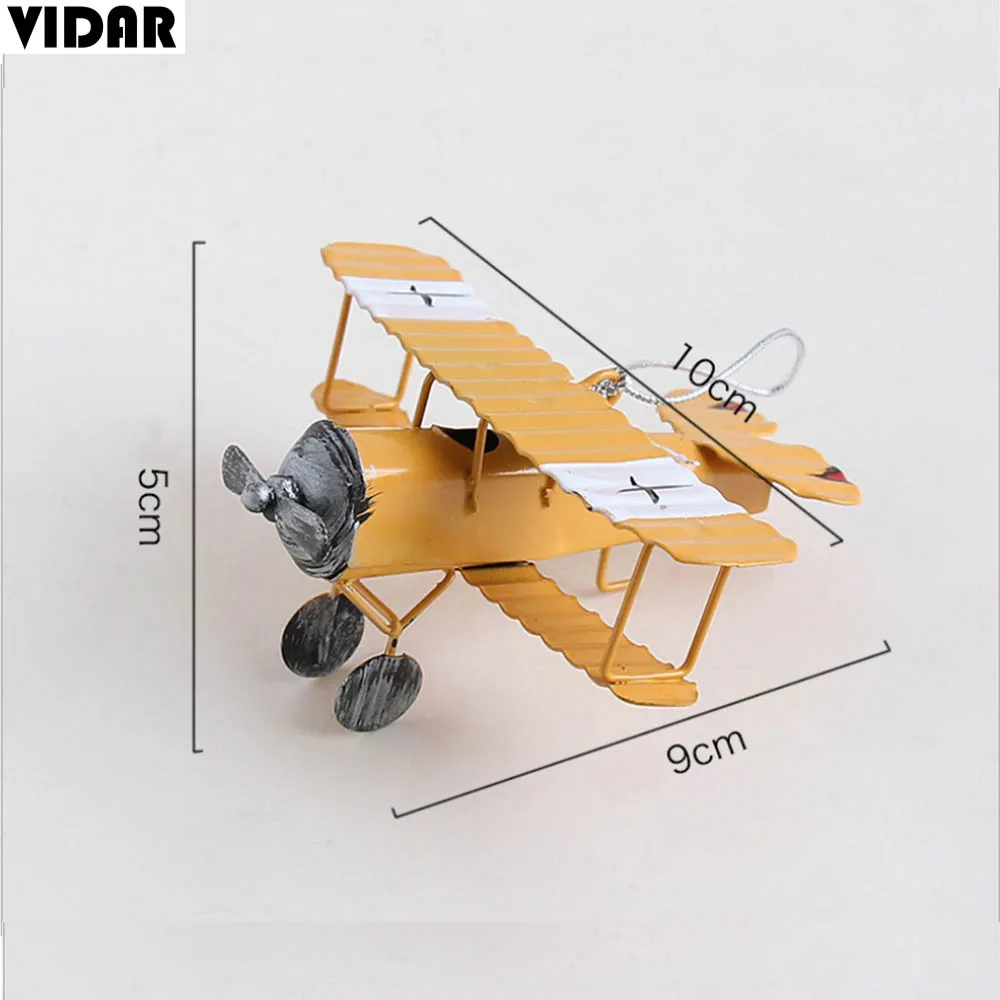 VIDAR Железный ретро самолет фигурки металлический модель винтажный планер биплан