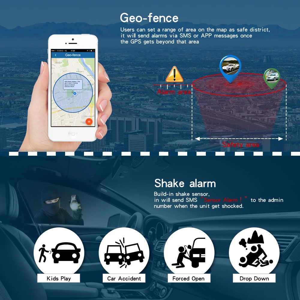 3G GPS трекер TKSTAR TK915 80 дней в режиме ожидания водонепроницаемый магнит реальном