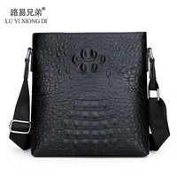 leather texture mens shoulder bag messenger bag tablet computer bag crocodile pattern business bag backpack casual bag