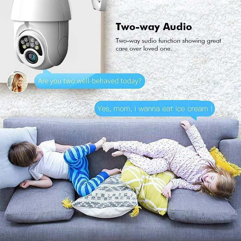 NengIP камера WiFi 1080P Беспроводная камера с автоматическим отслеживанием PTZ скоростная купольная камера наружного видеонаблюдения Водонепроницаемая камера ИК для дома и улицы Surveilance