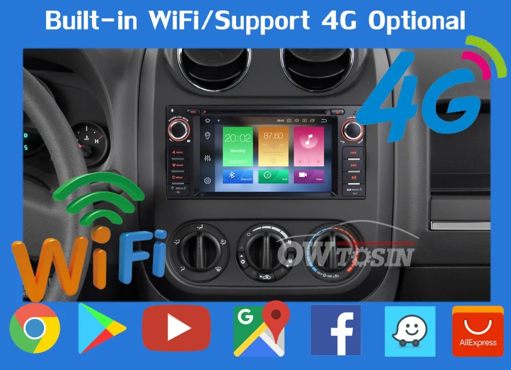 PX6 4G+ 64G Android 9,0 Автомобильный DVD радио gps для Jeep Wrangler Компас Commander Cherokee Dodge caliber путешествие Liberty CarPlay DSP
