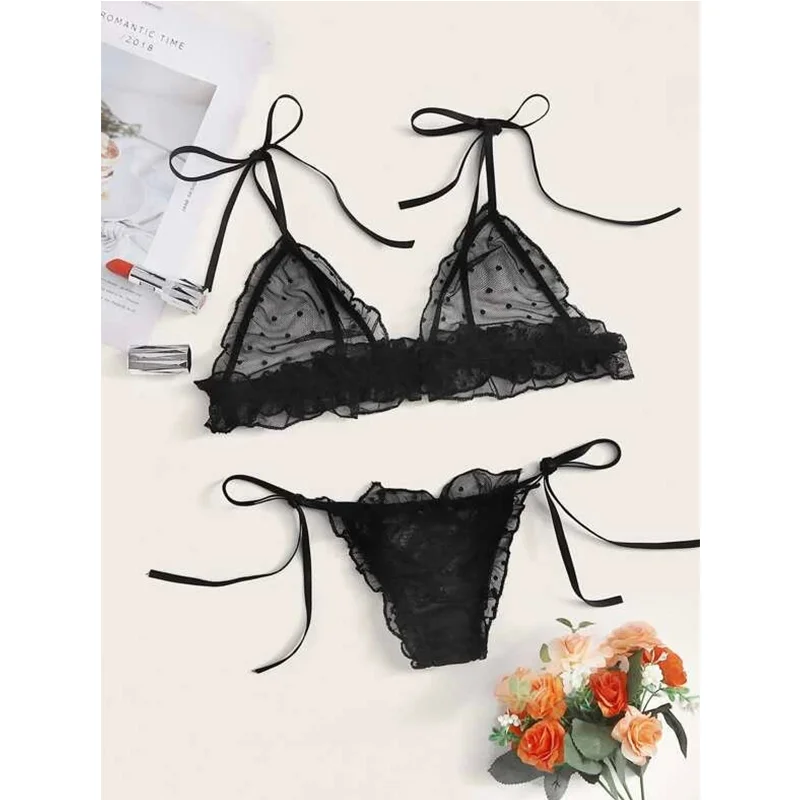 Новинка 2020 Женский комплект нижнего белья привлекательные кружевные прозрачные