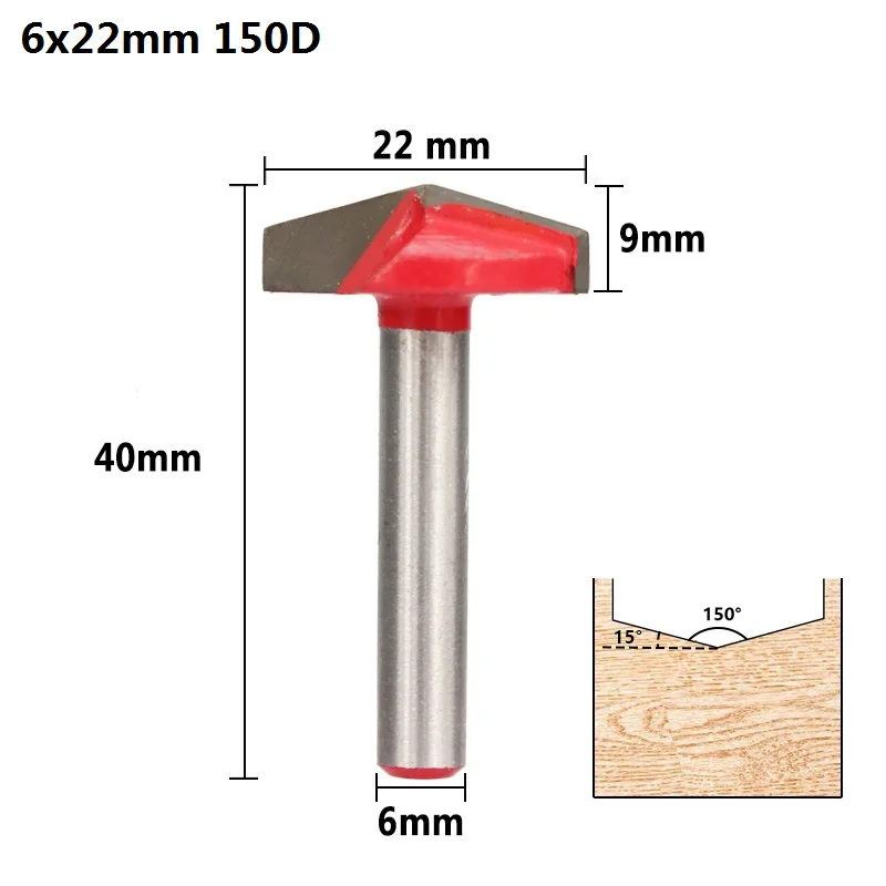 1pc 6x22x150D XCAN 1 шт. 60 градусов V Форма древесины фрезы с 10 мм диаметр 6 мм хвостовик древесины триммер 3D Фрезерный резак резьба по дереву нож - Длина режущей кромки: 1pc 6x22x150D