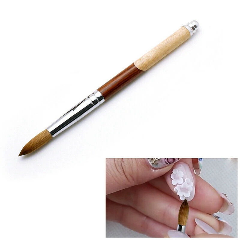 

2 Pcs Acrylic Crimped Nail Brush Nail Art Brush with Acrylic Handle, 18 & 14